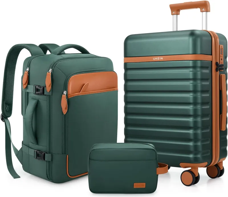UKEIN Luggage Sets 3 Piece, Green